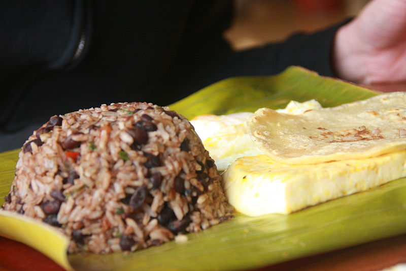 Traditional Costa Rican breakfast - Gallo pinto